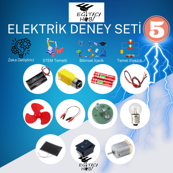 Kutulu, Elektrik Deney Seti - 5  Eğitici Hobi Bilim Seti