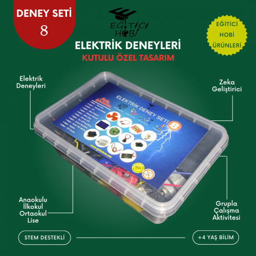 Kutulu, Elektrik Deney Seti - 8  Eğitici Hobi Bilim Seti