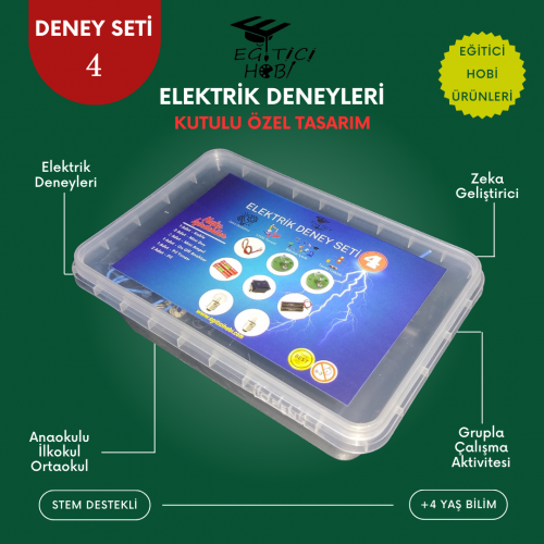 Kutulu, Elektrik Deney Seti - 4  Eğitici Hobi Bilim Seti